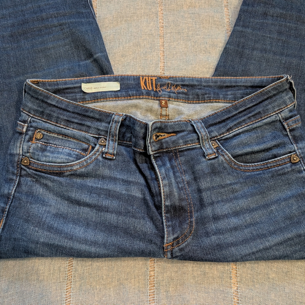 Kut from the Kloth Carlo Ankle Skinny Jeans Blue Size 2